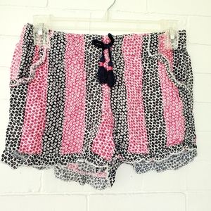 Wonder Nation girls pink black flower shorts xl